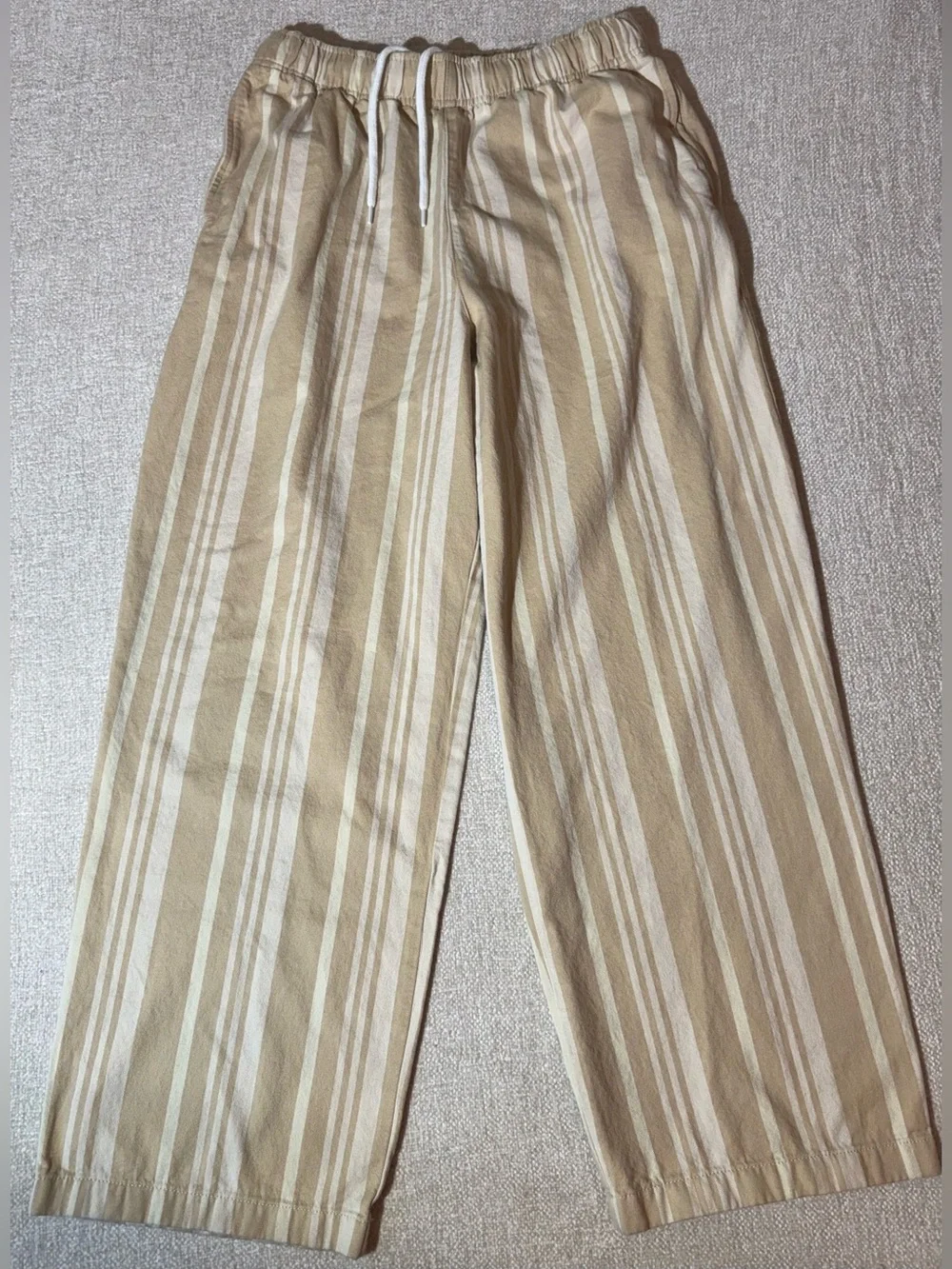 Urban Outfitters Striped Pull On Beach Pants Tan Small